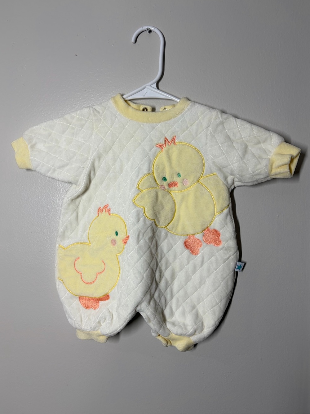 Vintage Chick Quilted Baby One-Piece Romper size 3 months
